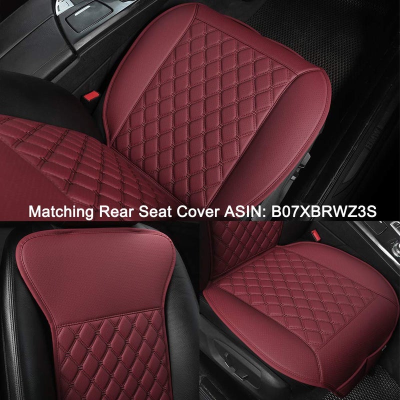 Black Panther Car Seat Cover, Luxury Car Protector, Universal Anti-Slip Driver Seat Cover with Partial Backrest Coverage (Middle Part Only) (1 Piece, Burgund) - Image 3